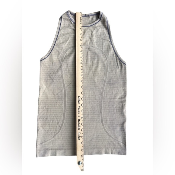 Lululemon I Run for me Racerback Tank Top Light beige with purple Women’s Size 6 - Picture 3 of 9